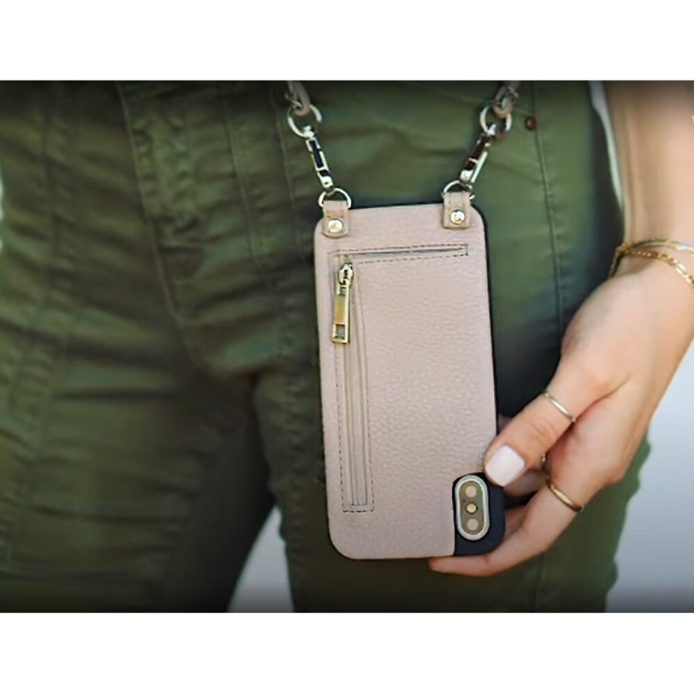 MINT Black HERA designer iPhone 12 Pro Vegan leather cross body case with strap - Picture 10 of 11
